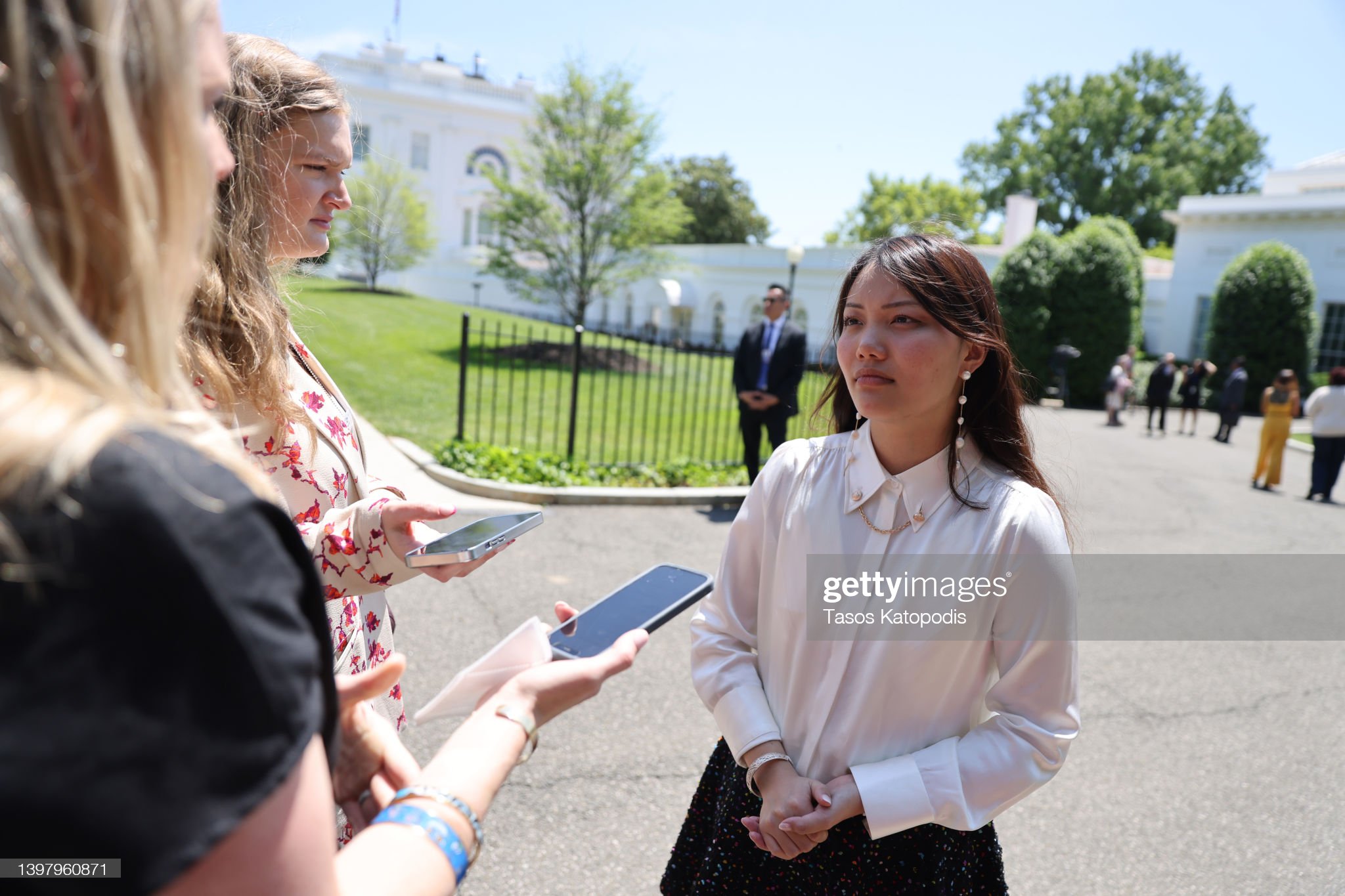 Interviewed in front of White House
